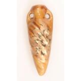 Porcelánový amulet – váza, hnědý