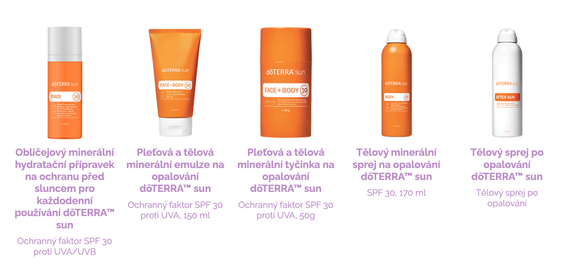 Produkty pro zdravé opalování